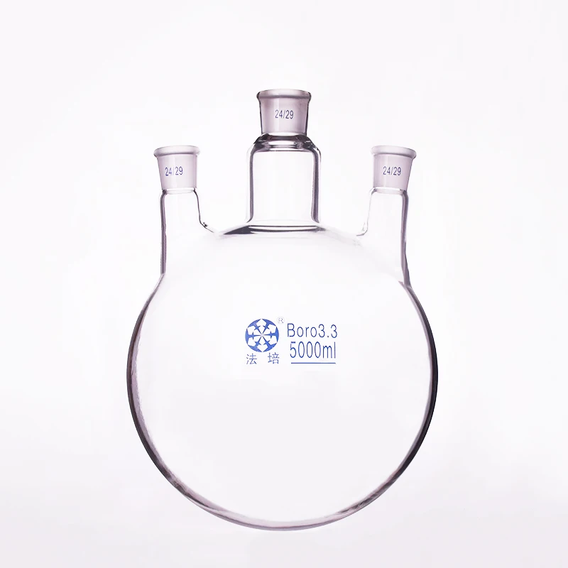 FAPE Three-necked flask straight shape,with three necks standard ground mouth,Capacity 100ml-1000ml-5000ml-20000ml,Joint 24/29