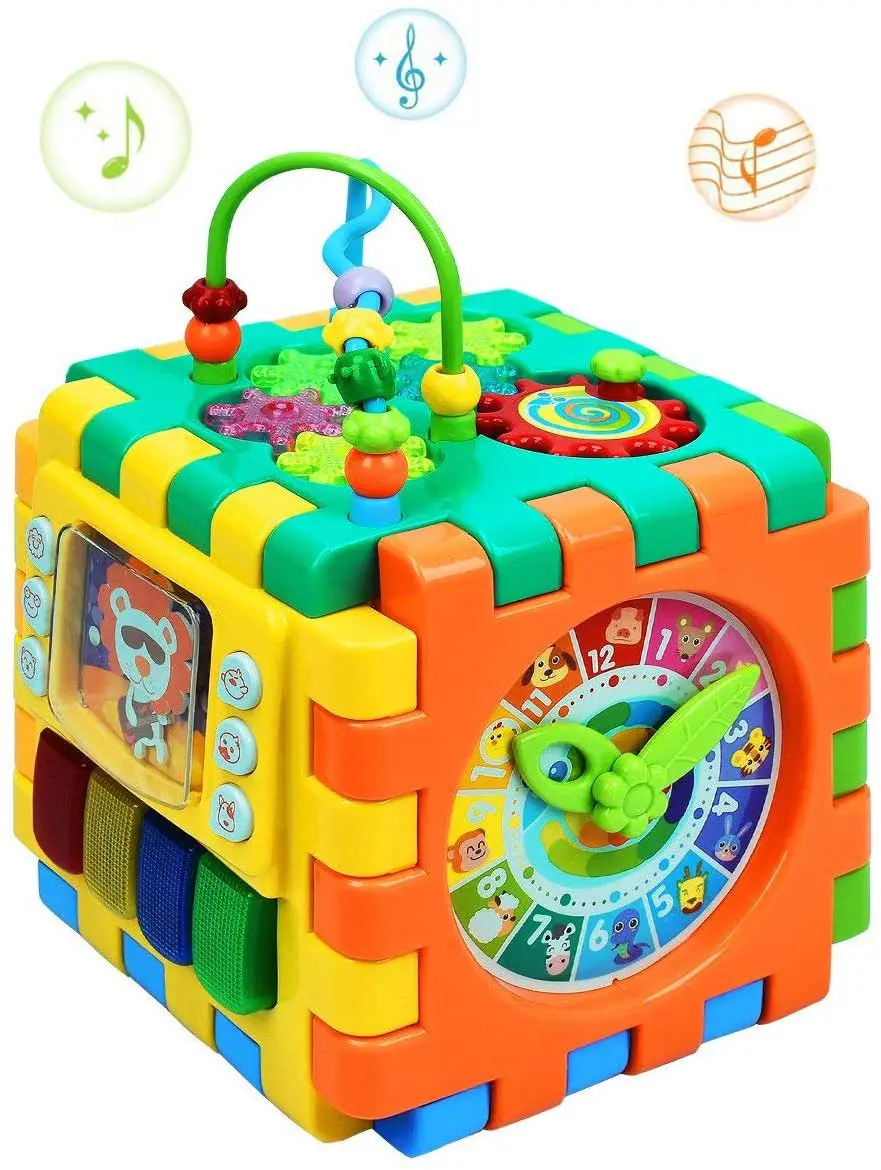 Yooap Baby Toys 6 in 1 Activity Play Cube Six-Sided Box Montessori Shape Match Infant Development Educational Toy For Kids