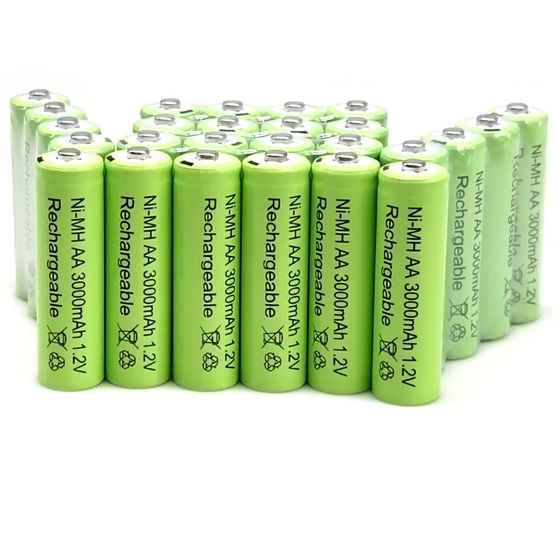 AA 1.2V 3000mAh NiMH 1.2V akumulatory zielona bateria ogrodowa lampa słoneczna LED latarka latarnia latarka