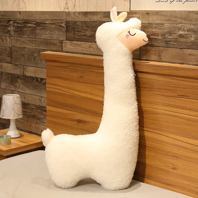 Peluche alpaga japonais, 130cm, adorable, mouton, lama, poupées d'animaux, oreiller de sommeil, décoration de chambre à coucher, cadeau