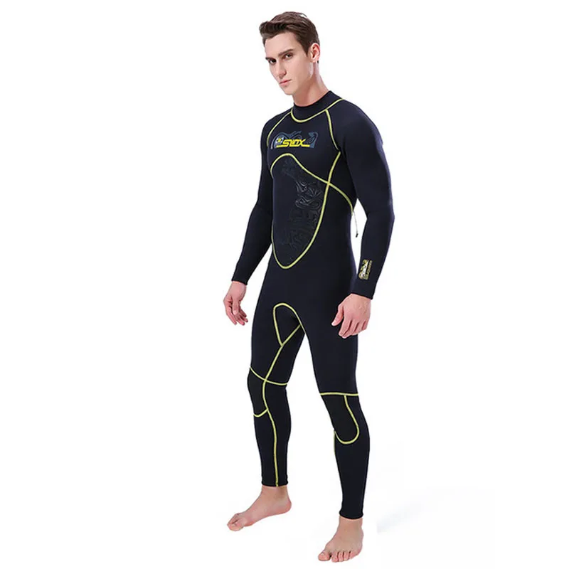 

One-piece long-sleeved trousers men's 3mm warm and super elastic wear-resistant wet suit cold-proof sunscreen wetsuit