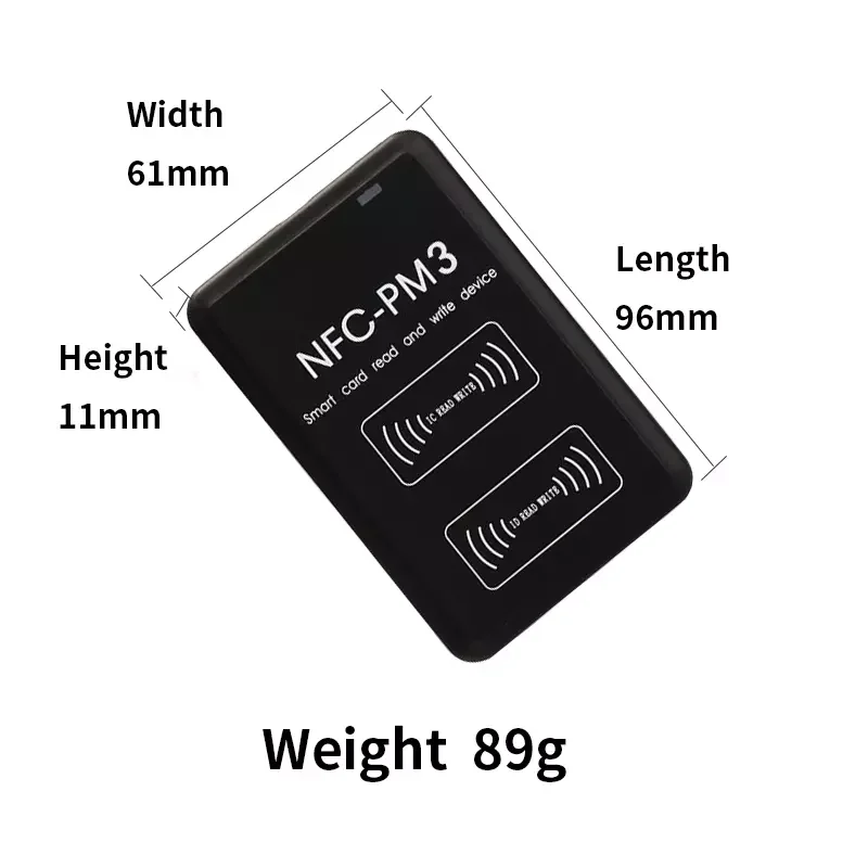 New NFC PM3 RFID Full Encryption Decoding Reader Smart Chip Card Duplicator 13.56Mhz Writer 1K Key Badge S50 Tag Copier