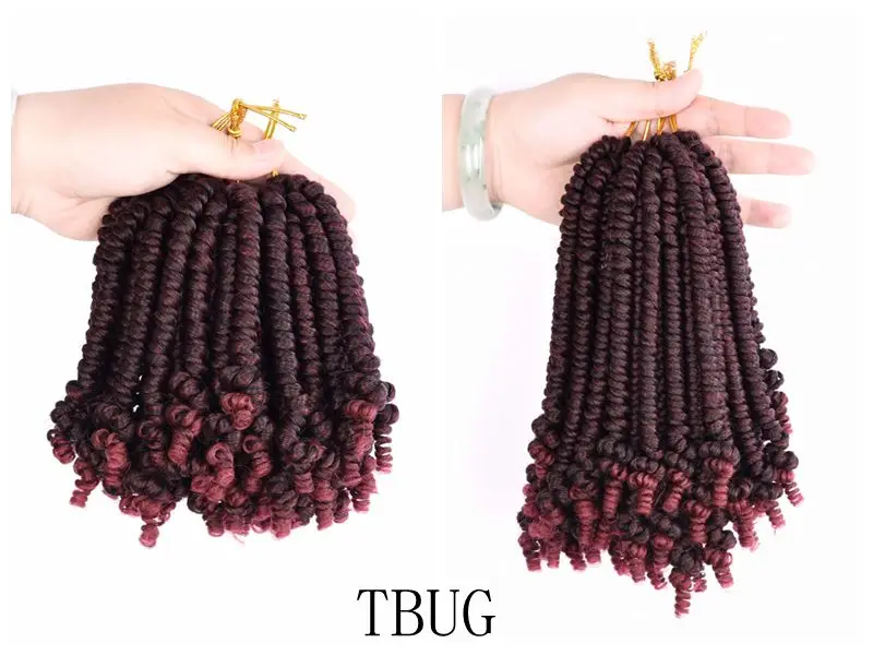 DinDong Kurze Leidenschaft Twist Zöpfe 6-8 zoll Synthetische Häkeln Braid Schwarz Braun Flechten Flauschigen Frühling Twist Haar Verlängerung – Detail 11