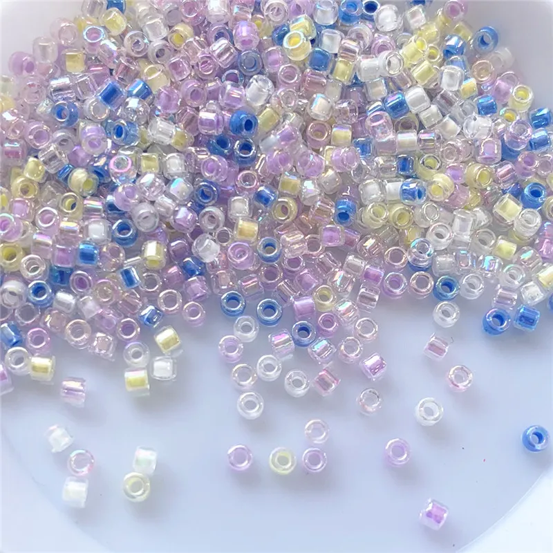 2mm Delica Beads Illusory Colors Glass Seed Bead Silver Lined Crystal Miyuki Bead For DIY Jewelry Making Earrings Bracelet Craft