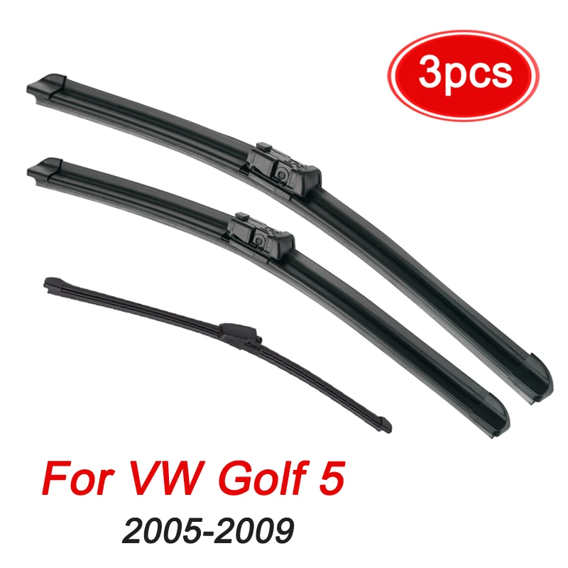 

MIDOON Wiper LHD RHD Front Rear Wiper Blades Set For VW Golf 5 2005-2009 Windshield Windscreen Front Rear Window 24"+19"+13"
