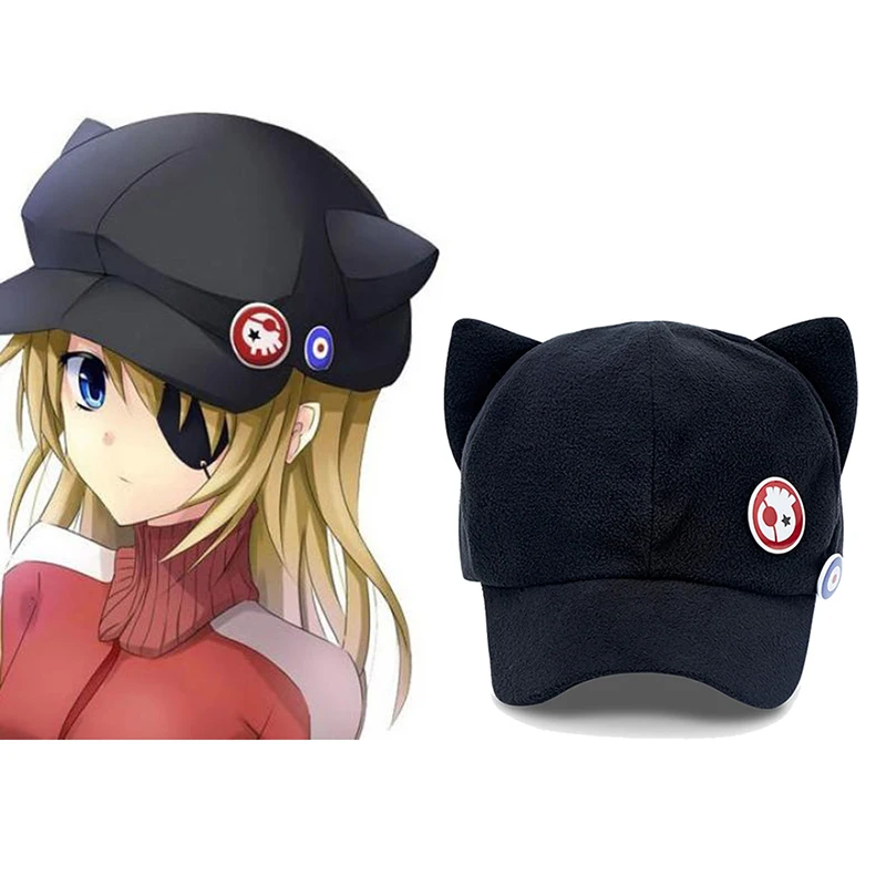 New Arrival Baseball Cap EVA Shikinami Asuka Rangure Cat Ear Polar Fleece Hat Anime Cosplay Peak Snapback Hip Hop Caps EP0142