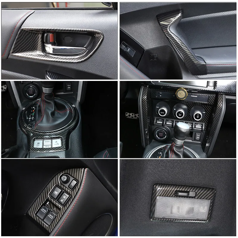 For Toyota 86 GT86 Subaru BRZ ZC6 2012-20 Car Interior Center Control Panel Door Decoration Sticker ABS Fiber Pattern Auto Parts