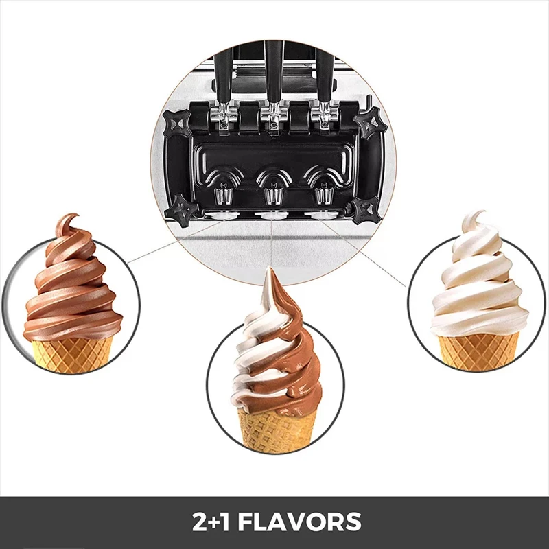 High quality vertical 2+1 mixed flavor soft ice cream manufacturer South Africa/Italy ice cream machine