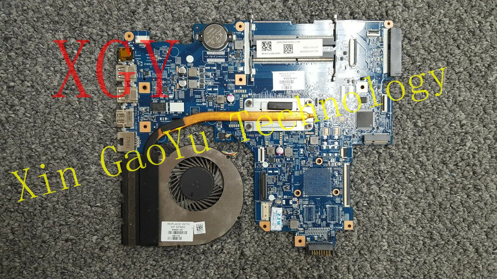 

original FOR HP 17-x047cl notebook motherboard i3-6006u 2.0ghz fan with heat sink 910236-601 100% Tested OK