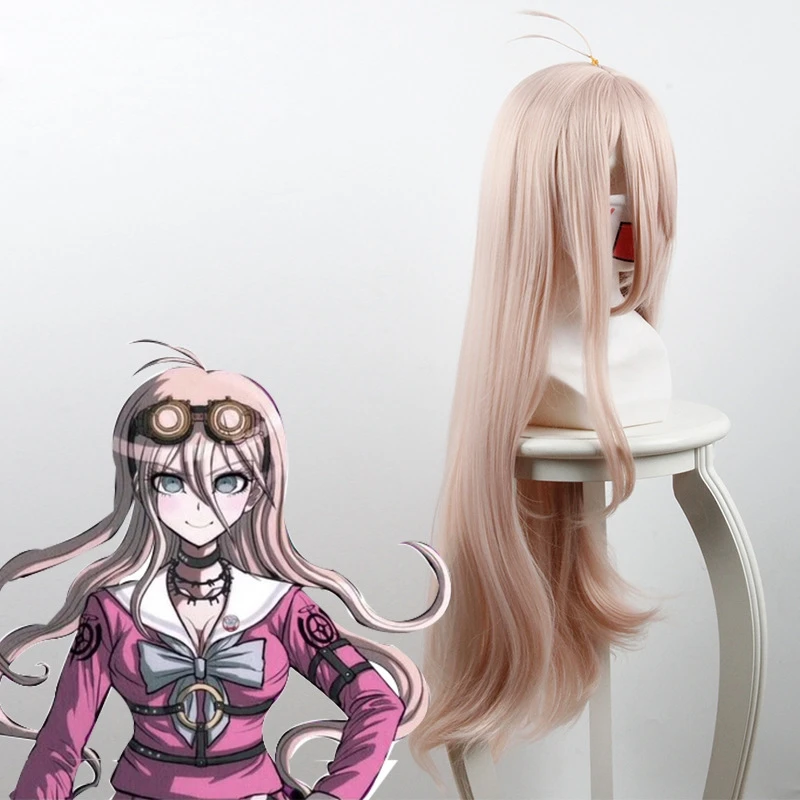 Danganronpa V3: Killing Harmony Iruma Miu Wig 80cm Long Straight Cosplay Wig for Anime Costume Party Wig Game Halloween