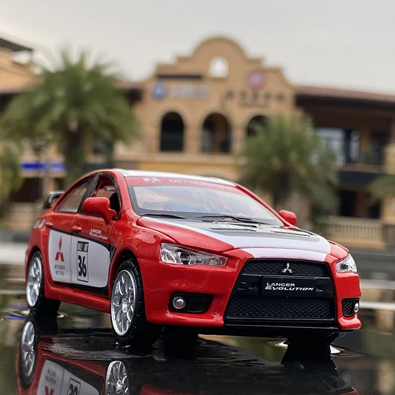 1:32 Mitsubishi Lancer Evolution GT3 Metal Alloy Diecast Car Model Miniature Model With Sound Light Model For Children Car