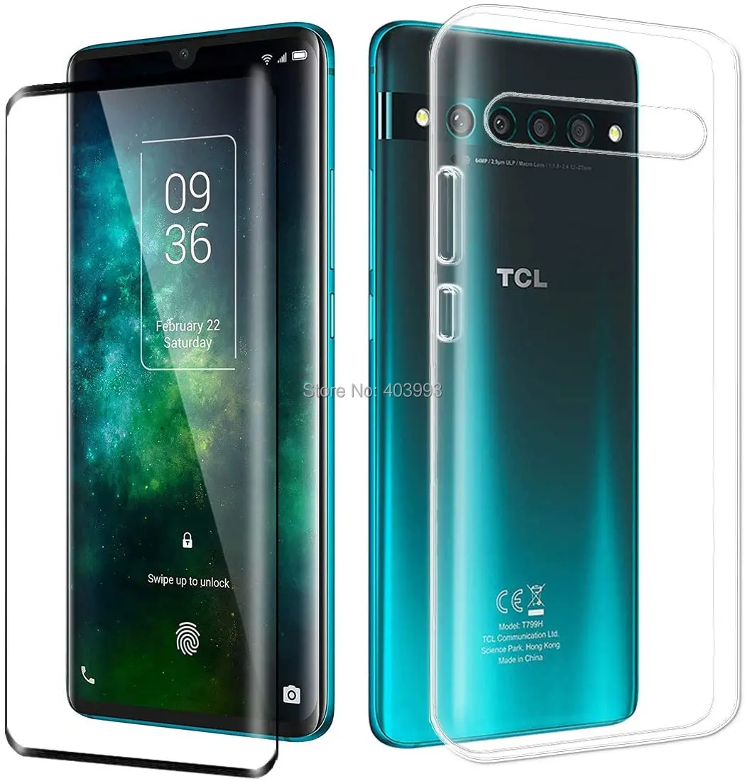 For TCL 10 Plus Soft Case For TCL 10 Pro Tempered glass Luxury Soft TPU Phone Case With Tempered glass For TCL 10 Pro