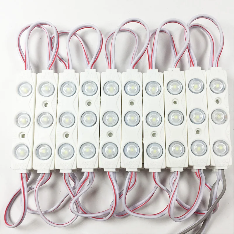 

100pcs DC12V 3 LED Module Injection Waterproof IP67 Decorative 2835 Hard Strip Bar Light Lamp White Red Green Blue