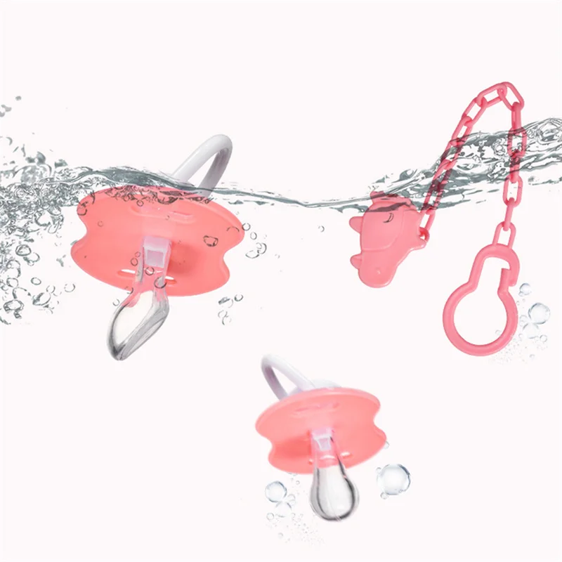 3 In 1 Pacifiers for Babies Set 2 PCS Silicone Nipple + Pacifier Clip For Newborn Baby Chew Toy Dustproof Storage Box Baby Goods