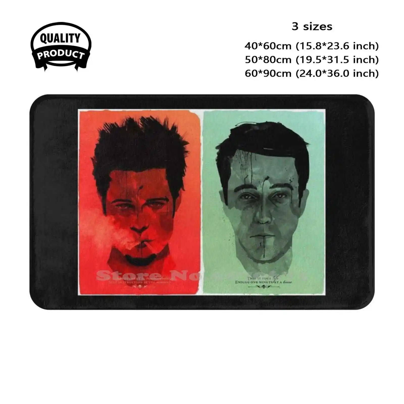 Fight Club Soft Cushion Home Carpet Door Mat Car Rug Brad Pitt Movies Fight Club Action Classic