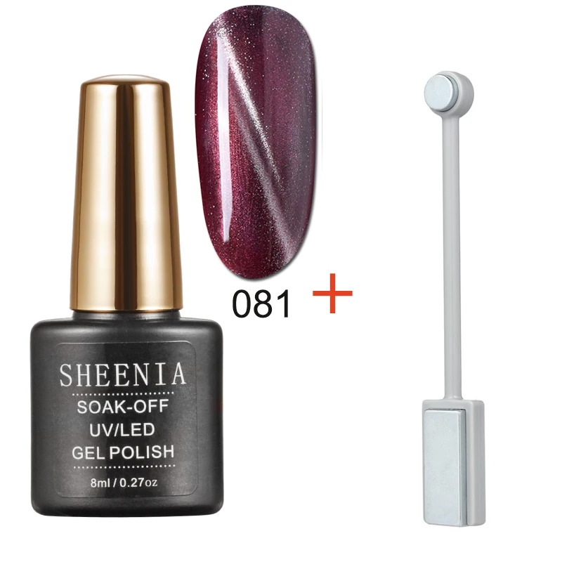 Dengan Magnetic Sheenia Cat Eye Gel Nail Polish Tahan Lama Bersinar Laser Mata Kucing Rendam Off UV LED Nail Art gel Varnish Lacquer