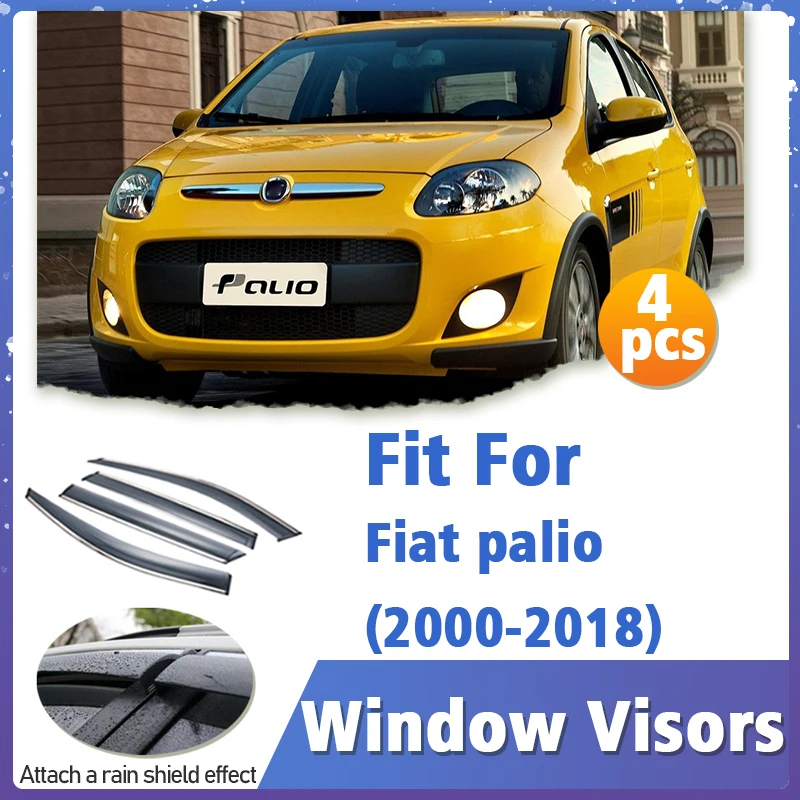 

Window Visor Guard for Fiat palio 2000-2018 4pcs Vent Cover Trim Awnings Shelters Protection Sun Rain Deflector Auto Accessories