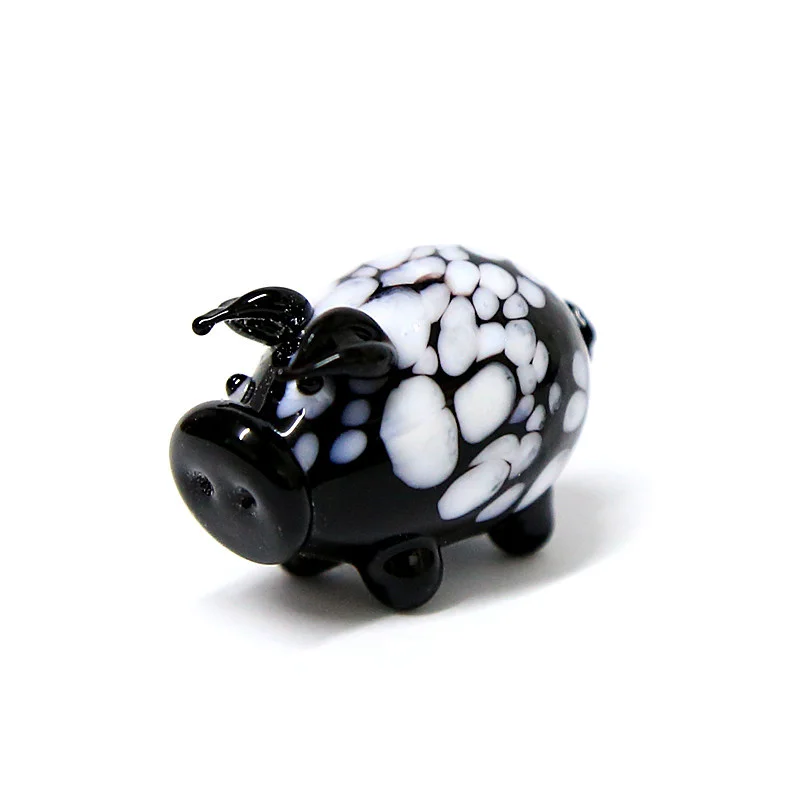 Handmade Lampwork Colorful Miniature Murano Glass Pig Figurines Gifts For Home Tabletop Decor Cute Mini Animal Crafts Ornaments