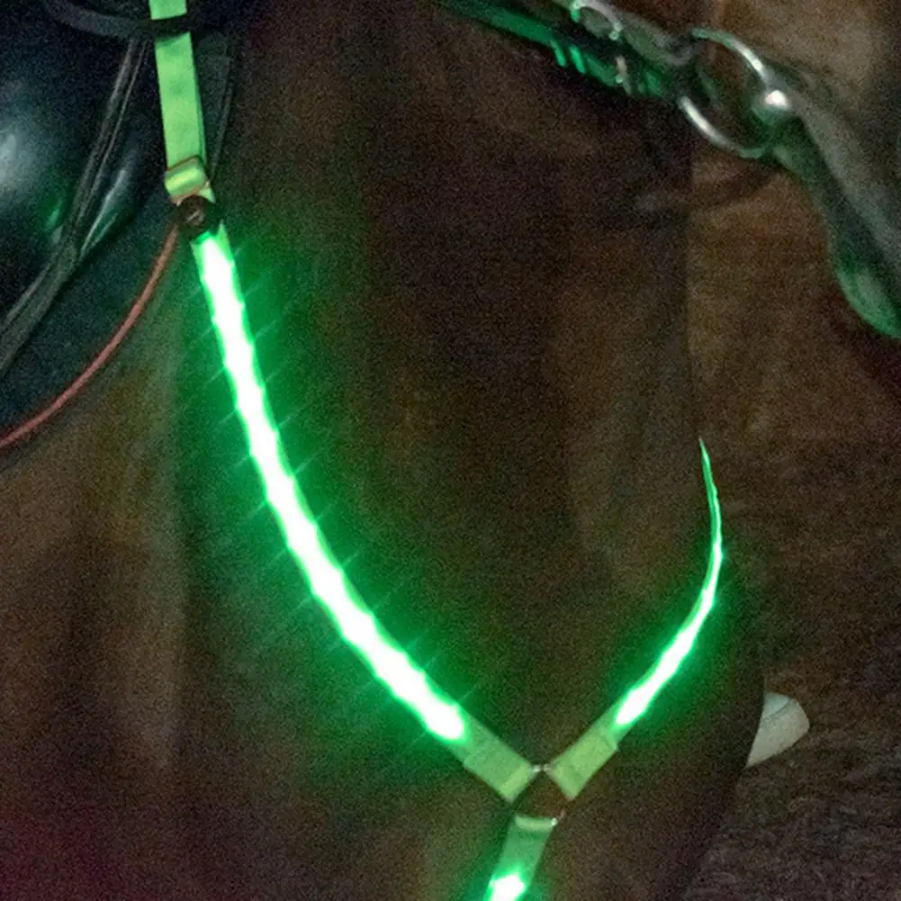 Correia equestre portátil refletora ajustável, baterias substituíveis, piscante de led piscante, cinto de cavalo para dirigir ao ar livre