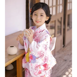 Japanese Children'S Cartoon Animal Polyester Children's Clothing Kids Japanese Kimono Yukata Girl Dress Performance CostumeLC069