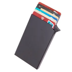 Rfid Wallet aluminum Metal Credit Business Mini Card Wallet 2024 Dropshipping Man Women Smart Wallet Business Card Holder
