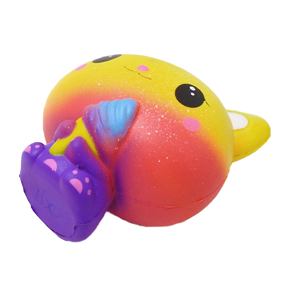 Helado amarillo para gato, gatito blando de elevación lenta, Correa Jumbo suave para apretar pan perfumado, juguete para pastel, regalo para niños,