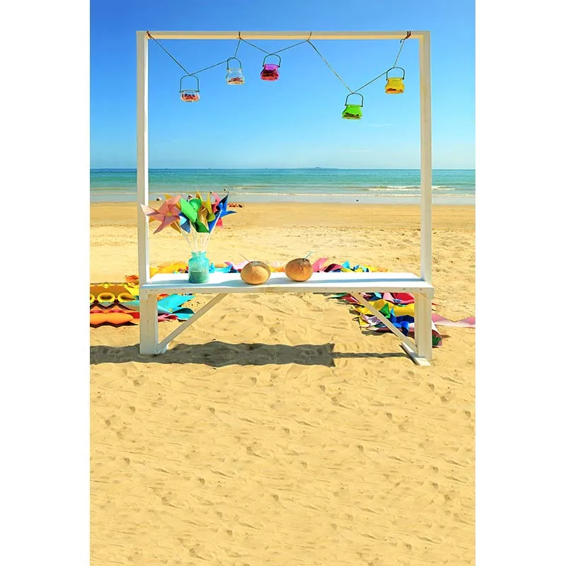 여름 샌디 비치 Bachdrops 사진 푸른 하늘 바다 배경 사진 스튜디오 CM-5868