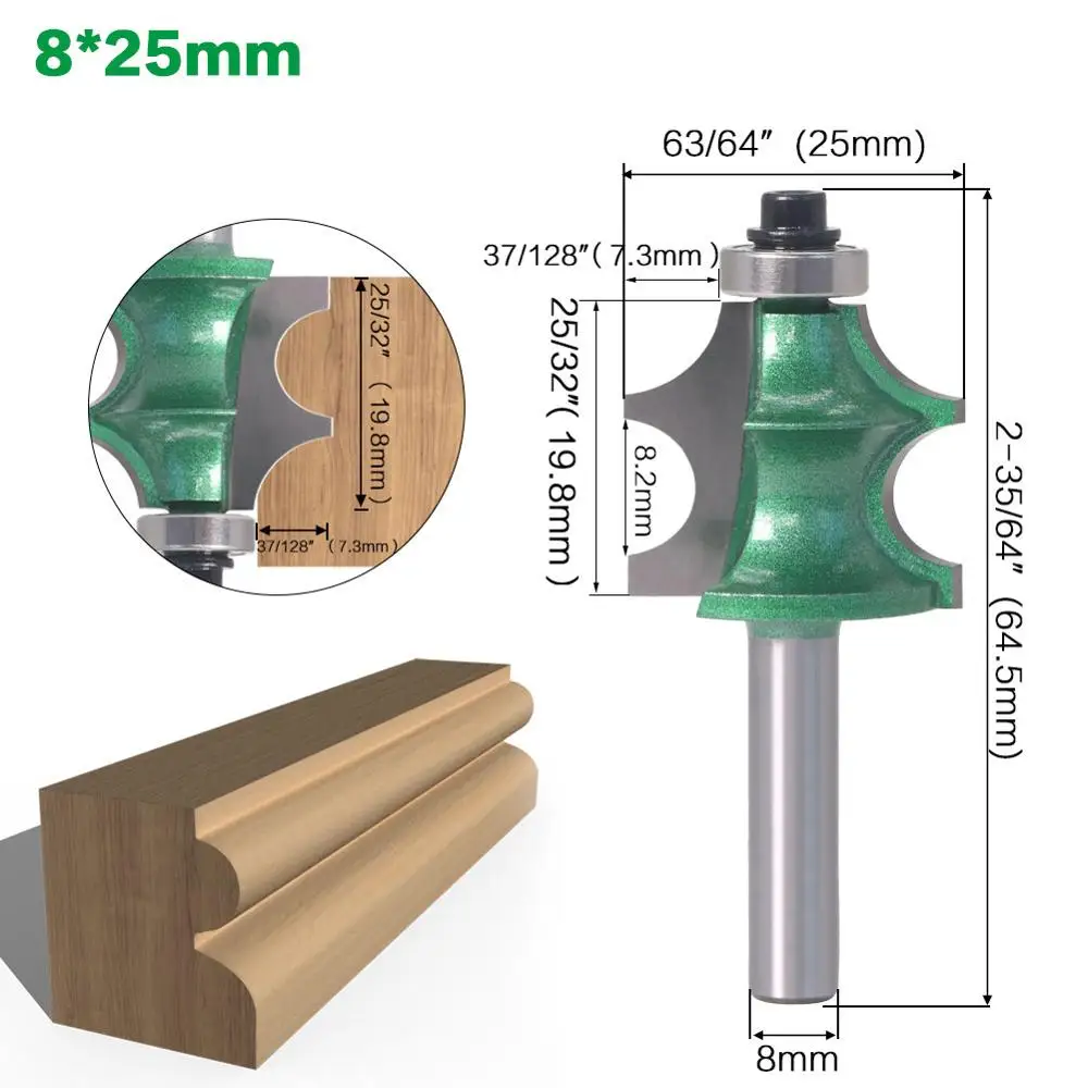 8mm Shank Drawing Line Router Bit for Wood With Bearing Woodworking Tools