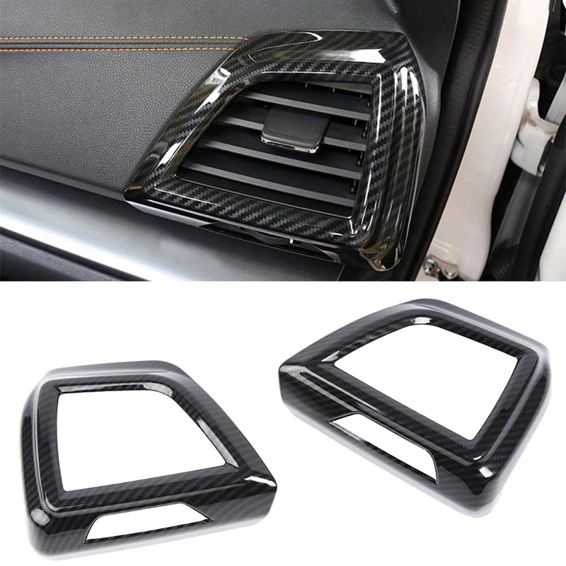 Carbon Fiber Car A/C Air Outlet Vent Cover Trim Decor Frame for Subaru XV Crosstrek Impreza 2018-2021 Accessories, 6Pcs