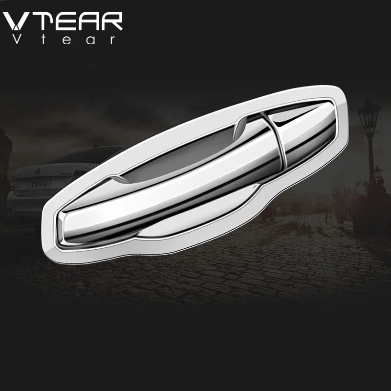 Vtear For Skoda Octavia A7 door handle cover body pull bowl chrome styling Exterior decoration car-styling accessory 2015-2017