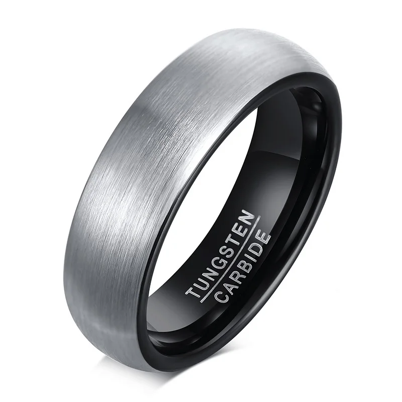 Vnox Basic 6mm Erkekler Düğün Tungsten Karbür Yüzük, Mat Bitmiş Minimalist Parmak Bantları Takı, Konfor Us Boyut Boyut