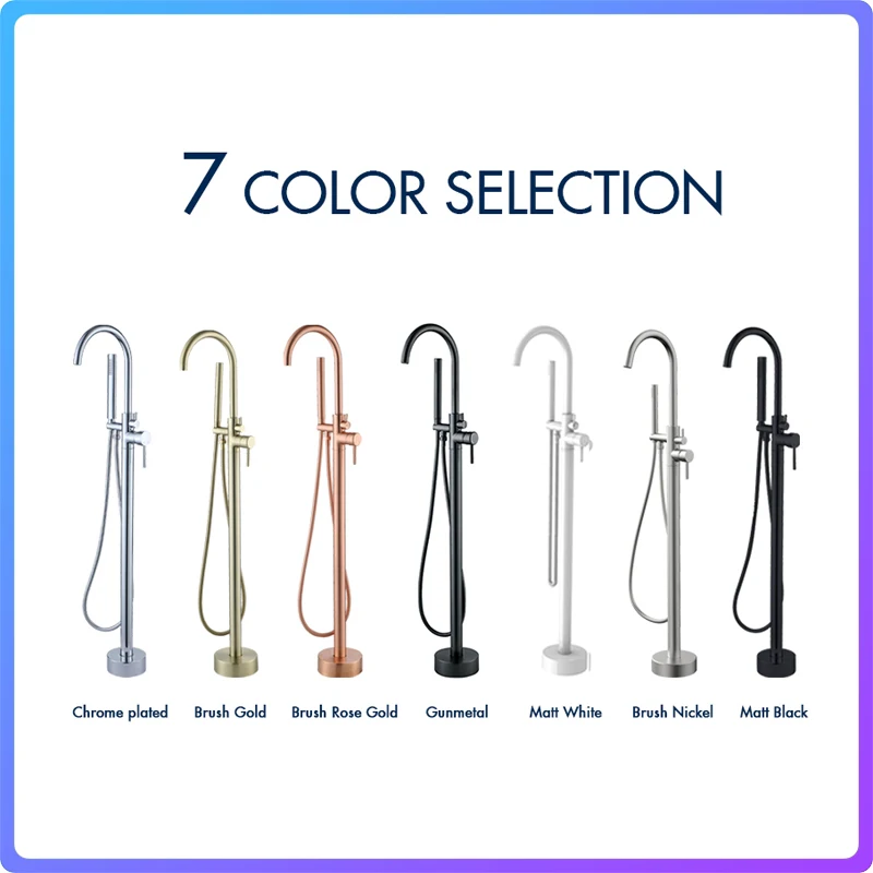 bathtub floor stand faucet white mixer bath stand Brass tap black shower rack gold bathroom faucets Freestanding set fittings