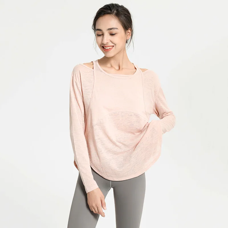 

Women Thin Loose Sport Shirt Hollow Out Yoga Tops Long Sleeve Thumb Hole T-Shirt Quick Dry Running Sweatshirt Gym Fitness Blouse