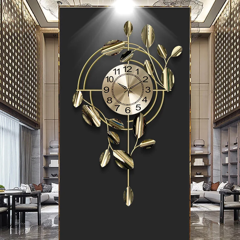 Nordic Luxury Art Decoration Clocks, Fashion Creative Wall Clock, Living Room Mute Watch, Metal Home Wall Decor, Wall 3D Hanging