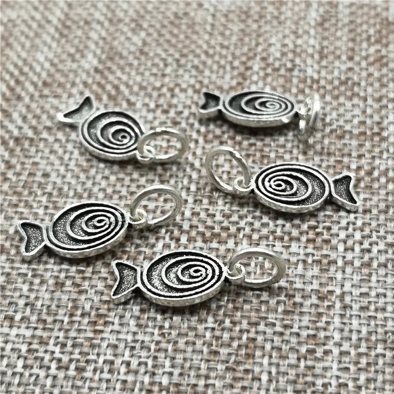 5pcs of 925 Sterling Silver Swirl Fish Charms for Bracelet Necklace