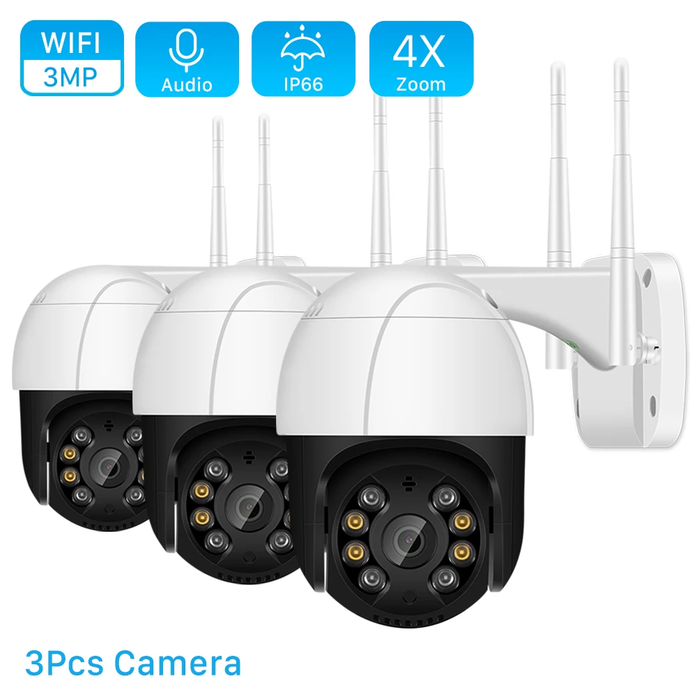 

ANBIUX 3MP PTZ Wifi IP Camera Outdoor 4X Digital Zoom AI Human Detect Wireless Camera H.265 1080P P2P Audio Security CCTV Camera