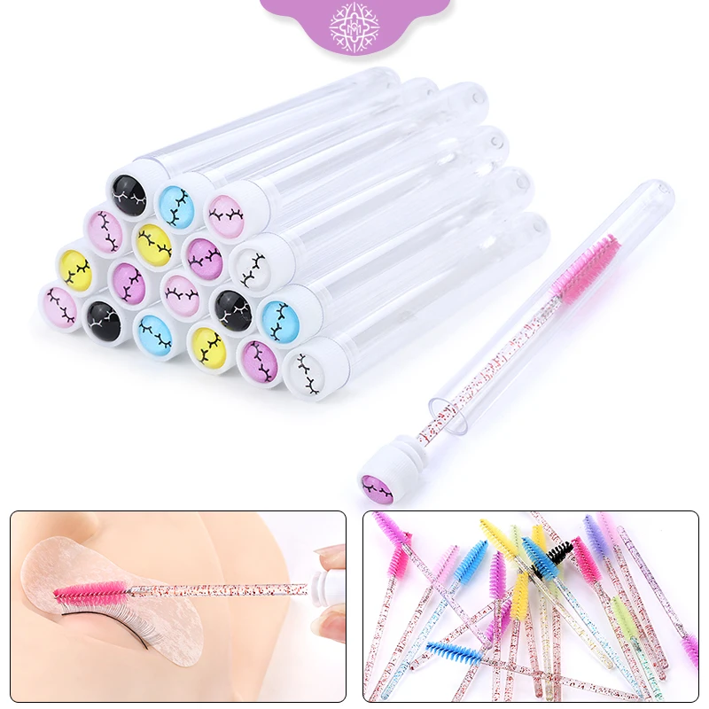 50/100/200pcs Reusable Eyelash Brush Tube Mascara Lash Wand Makeup Brushes Eyeashes Extension Supplies Cosmetics Tools Wholesale