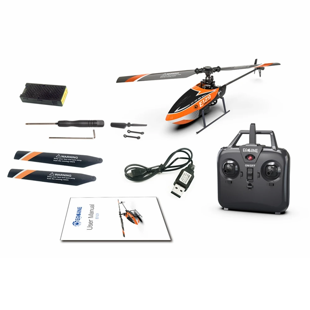 Eachine E129 2.4G 4CH 6 Axis Gyro Altitude Hold Flybarless RC Helicopter RTF Optional Mode Right and Left Hand Upgrade E119 Toys