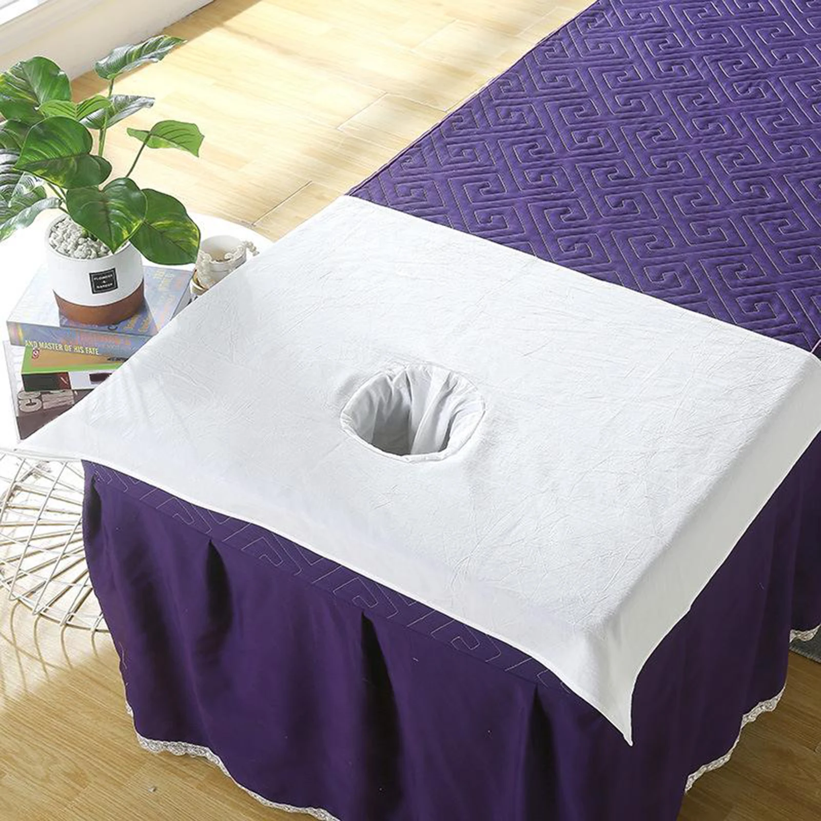 Pure Cotton SPA Half Massage Table Sheet Beauty Bed Face Hole Towel 50*70cm Anti-Oil Bed Pillow Towel Cover for Massage Salon