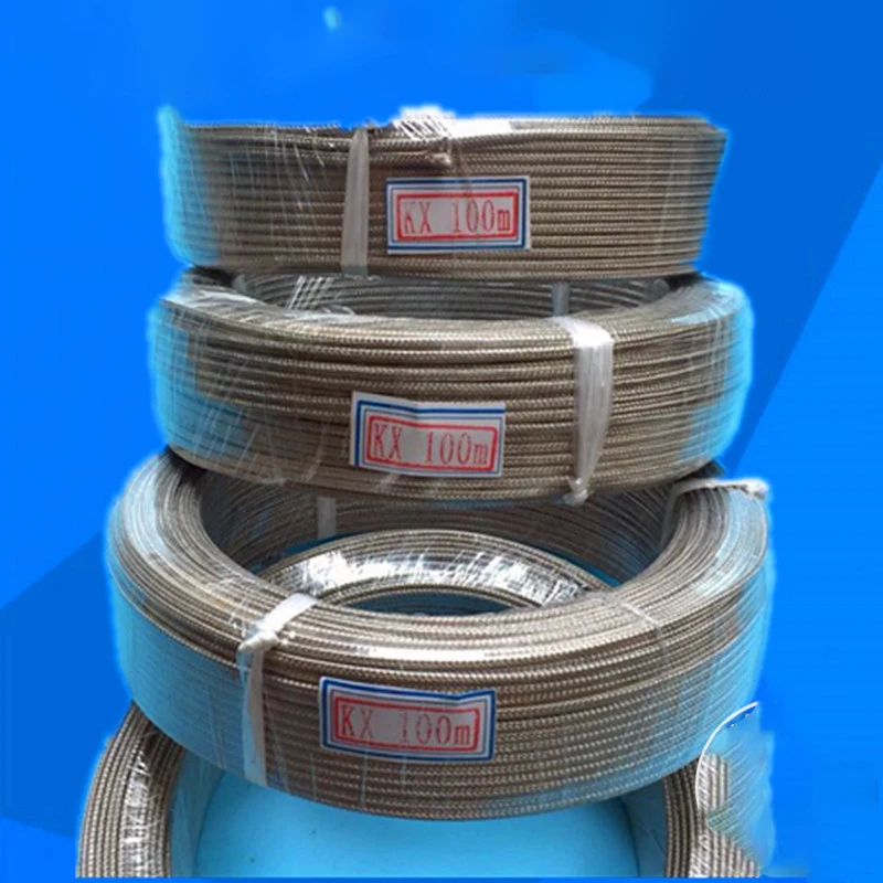 K-type stainless steel braided shielded temperature measurement wire KX precision thermocouple wire compensation wire 2*0.4