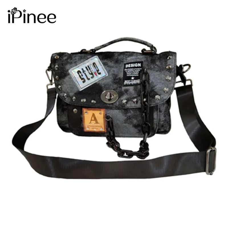 iPinee Spring Denim Handbag Vintage Crossbody Bags For Women Luxury High Quality Shoulder Messenger Bag Female