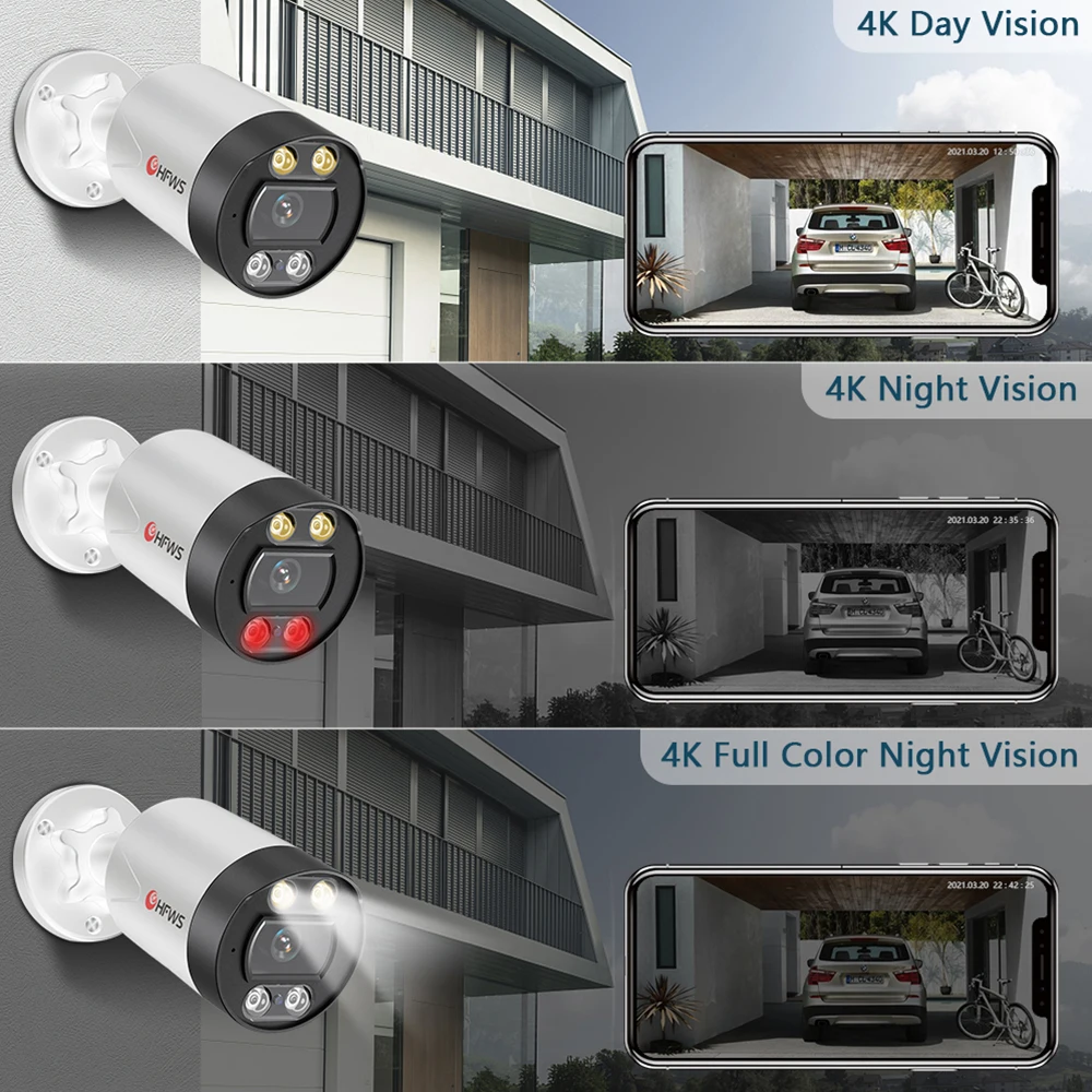 Imagem -02 - Poe Outdoor Video Surveillance Cctv Câmera Kit de Sistema de Segurança Conjunto de Câmeras de Vigilância para Casa 4k 16ch