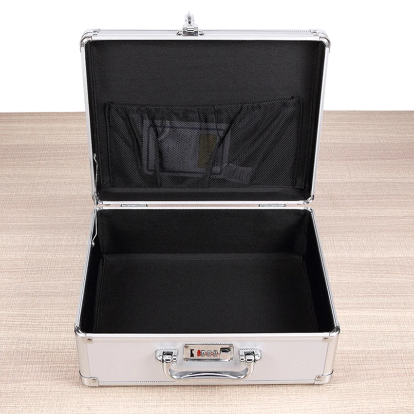 1PC Aluminum Tool Holder Box Case Flight Briefcase With Passwords / Key Locked, Equipment Cosmetic Makeup Manicure Storage Case