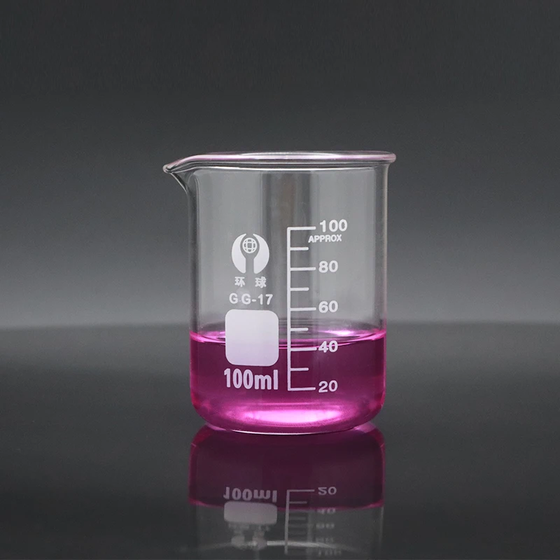 5ml-200ml Lab Borosilicate Glass Beaker Heat-resist Scaled Measuring Cup Laboratory Equipment