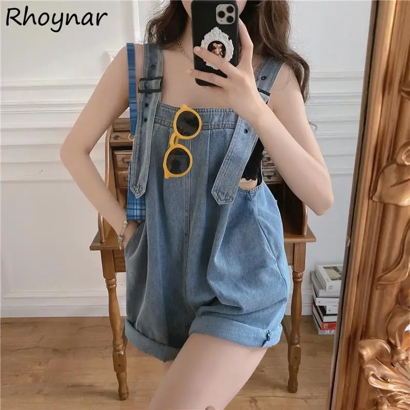 Rompers Women Straps New Design Japanese Style Harajuku Leisure Loose All-match Students Preppy Version Female Summer Playsuits