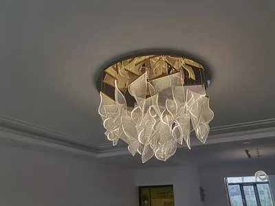 Postmodern Golden Art Paper Pendant Lights