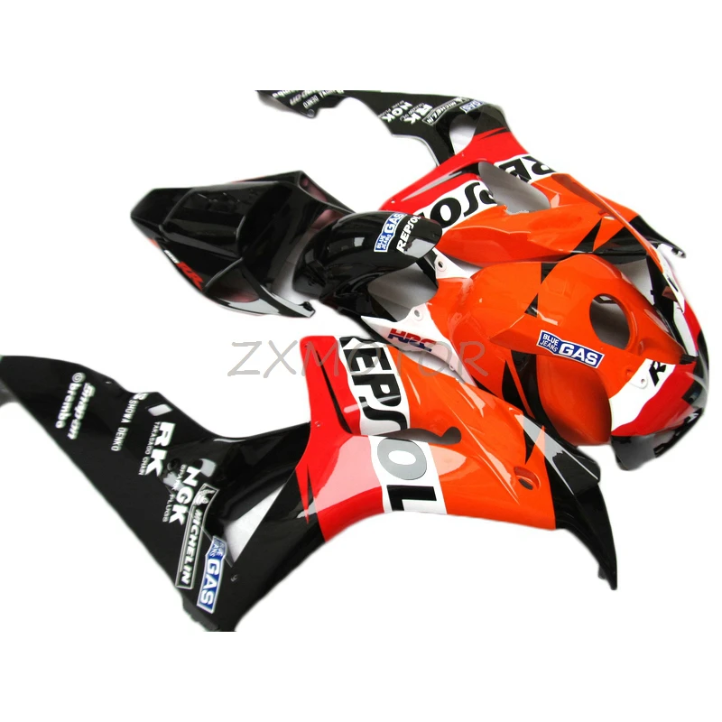 Injection fairings For HONDA CBR1000RR 2006 2007 CBR 1000RR 06 07 Repsol Orange Black ABS Plastic Fairing kit HJ30