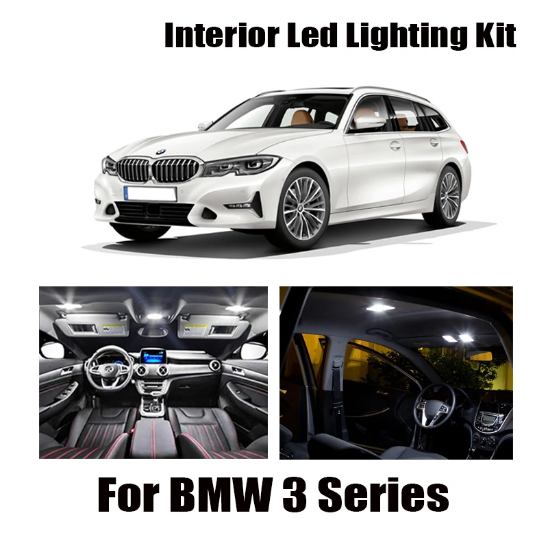 For 1990-2013 BMW 3 Series E36 E46 E90 E91 E92 E93 Perfect White Canbus Error Free LED bulb interior dome map indoor light Kit