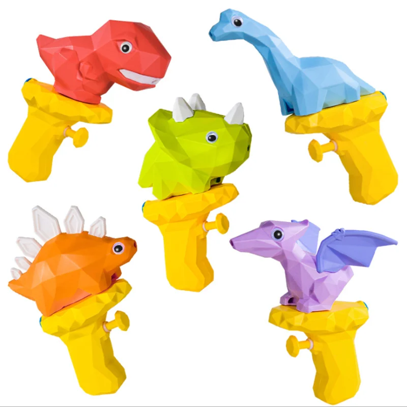 Cute 3D Dinosaur Model Water Gun Toys Kids Summer Tyrannosaurus Press Water Spray Gun Outdoor Beach Garden Toy