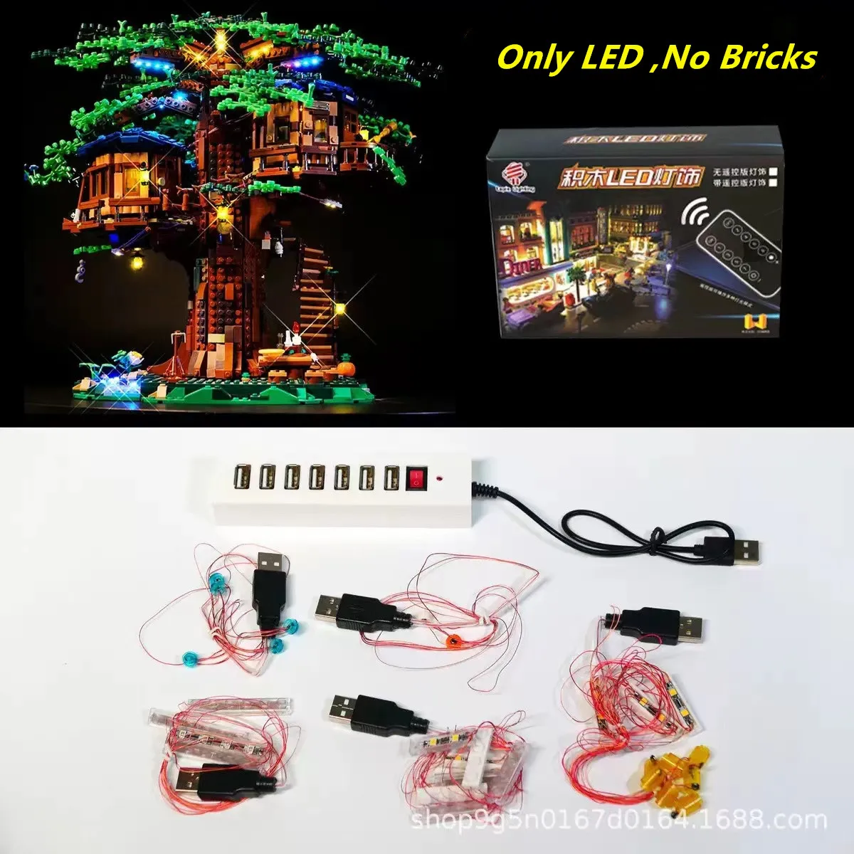 LED Light Kit For 21318 Ideas Series Tree House Building Blocks Bricks With Remote Control  (Only LED No Bricks)